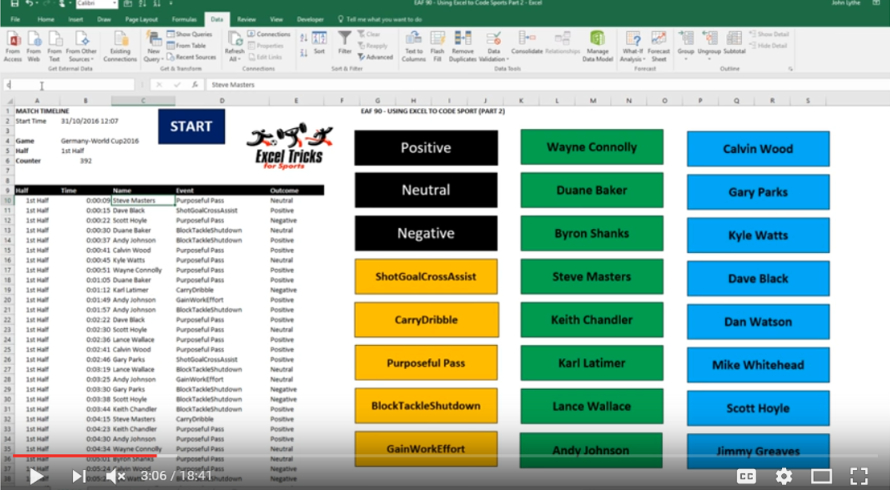 How to Code Sport with Microsoft Excel