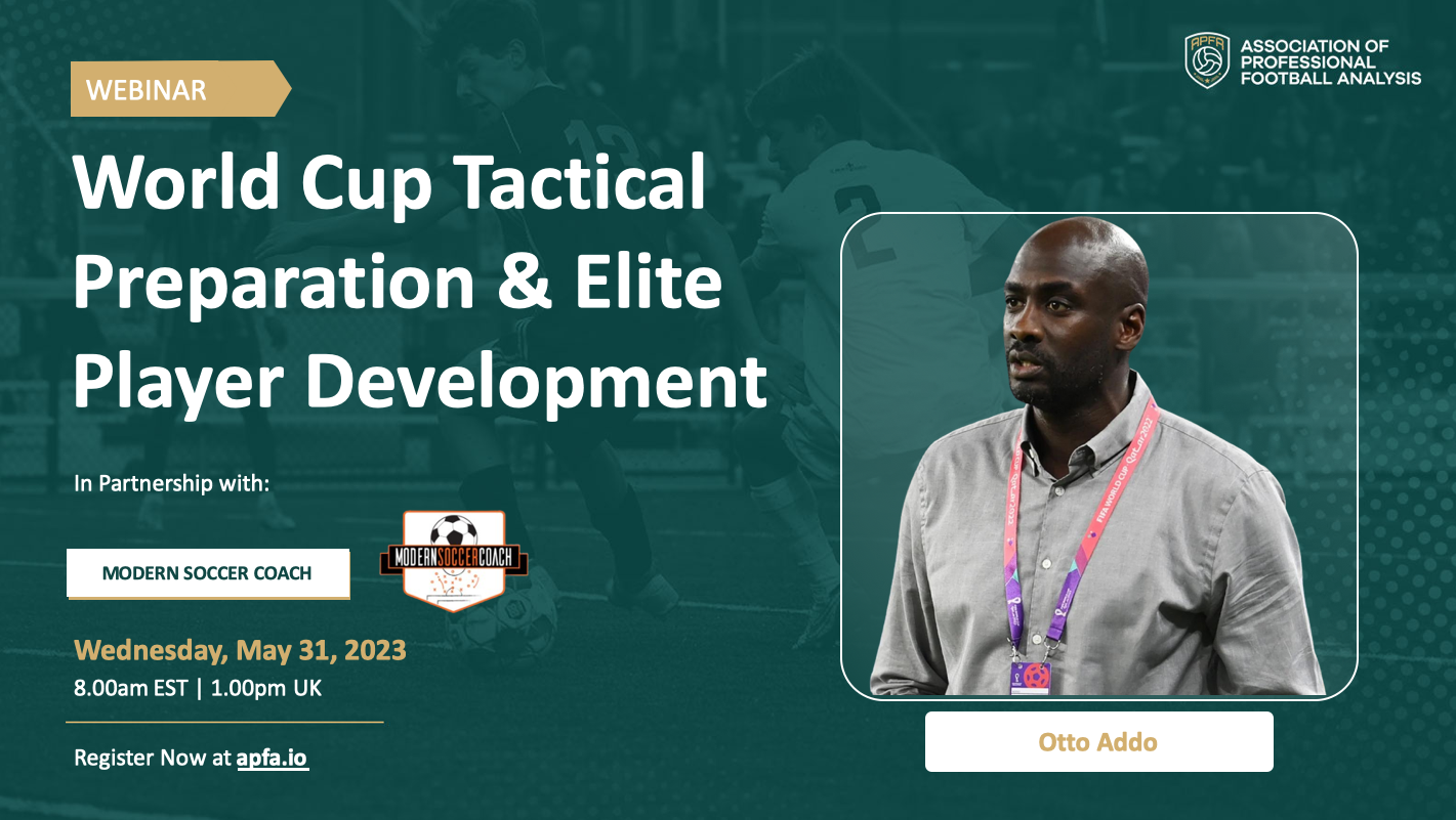30/5/2024 APFA & Modern Soccer Coach – World Cup Tactical Prep and Elite Player Development Webinar with Otto Addo